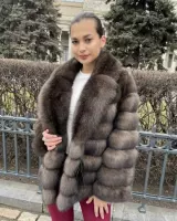 Шуба из соболя с английским воротником 0