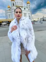 Длинная шуба из рыси, 100 см 0