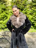 Шуба из норки blacknafa с соболем 1