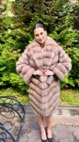 Шуба из куницы в оттенке графит 2