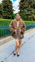 Шуба из темной куницы 2