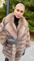 Шуба из куницы в оттенке трюфель 1