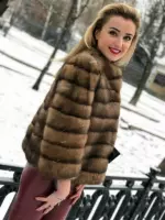 Поперечная шуба из баргузинского соболя 1