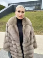 Шуба из куницы в оттенке трюфель 2