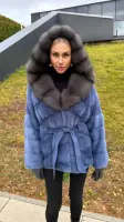 Шуба из норки с капюшоном 1