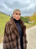 Шуба из норки в оттенке 