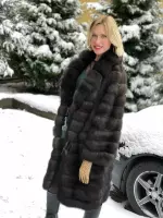 Шуба из соболя с английским воротником 0