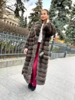 Шуба трапеция из баргузинского соболя 1