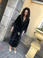 Шуба из норки и соболя с капюшоном 3
