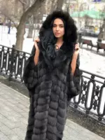 Шуба кокон из соболя с капюшоном 2