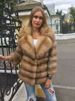 Шуба из лесной куницы 0
