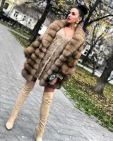Шуба из лесной куницы 0