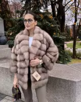 Шуба из куницы в оттенке тор-тор 0