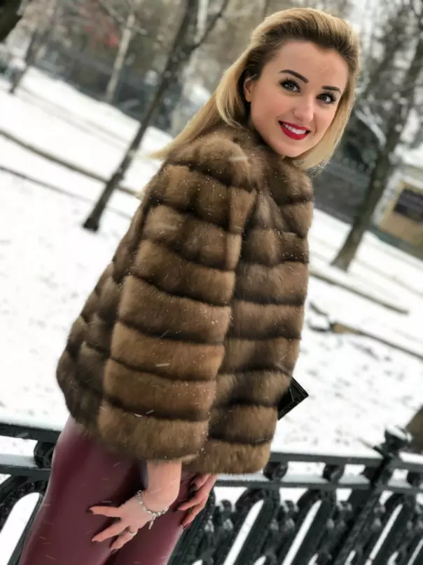 Поперечная шуба из баргузинского соболя 1